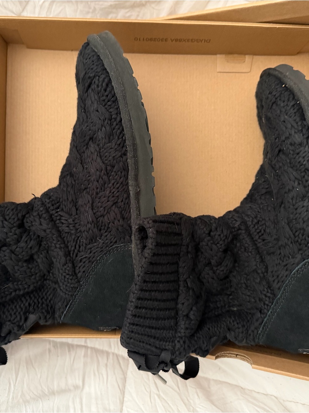 UGG Black Knit Ankle Booties